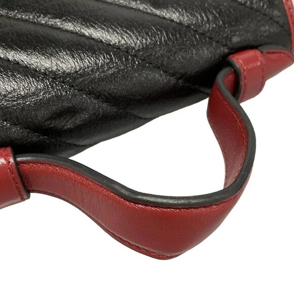 Auth GUCCI GG Marmont 583571 Black Red Leather Handbag - Picture 8 of 16